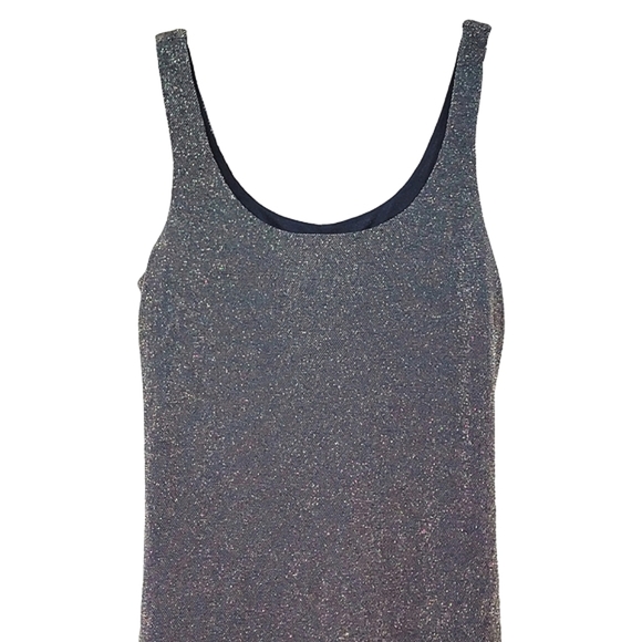 Rabbit Rabbit Rabbit Designs Vintage Navy Blue Shimmer Formal Maxi Slip dress - Picture 3 of 10